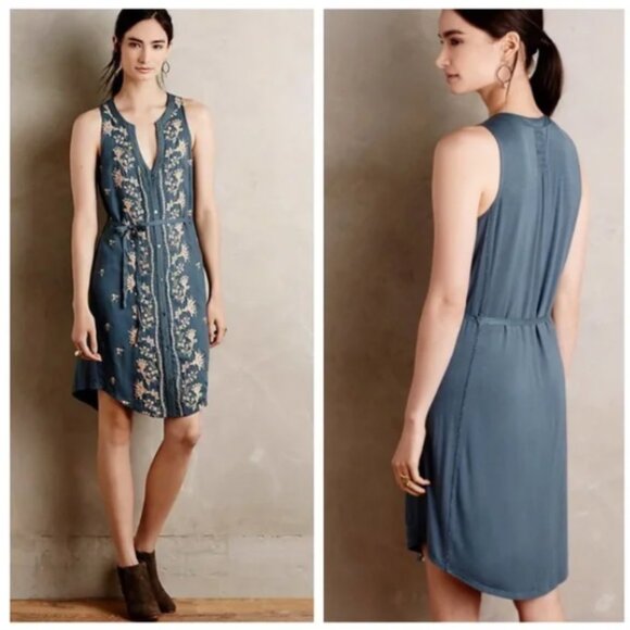 Anthropologie Dresses & Skirts - Anthropologie Tiny Syden Embroidered Shirtdress size Large